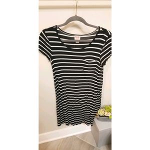 Black and white striped dress